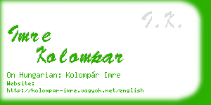 imre kolompar business card